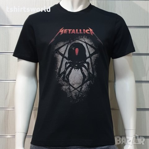 Нова мъжка тениска с дигитален печат на музикалната група METALLICA с паяк