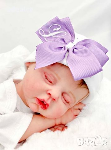 Бебешка шапчица с очарователна панделка, снимка 3 - Бебешки шапки - 38932866