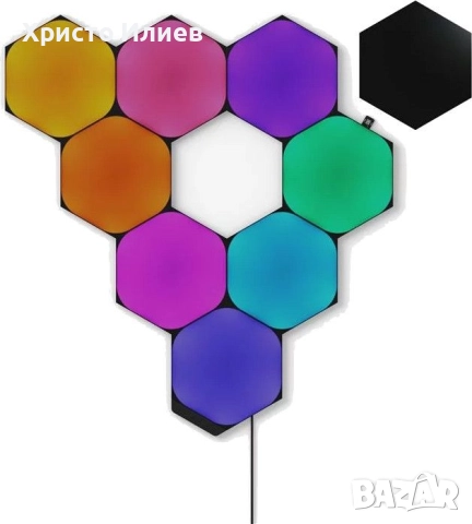 Смарт светлинни панели Nanoleaf Shapes Black Hexagons стартов пакет 9 броя