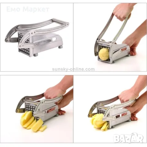 Преса за картофи и други зеленчуци с две сменяеми приставки за рязане от неръждаема стомана, снимка 6 - Други - 49243349