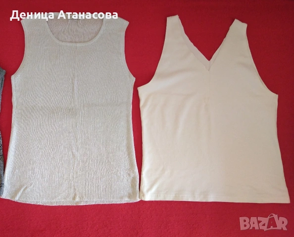 Ризи с дълъг и къс ръкав, блузки и потници, черно сатенено и синьо дънкено бюстие размер М, снимка 8 - Потници - 41884937