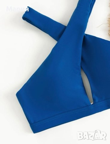 Бански костюм в синьо с кръстосани презрамки, снимка 5 - Бански костюми - 40734706