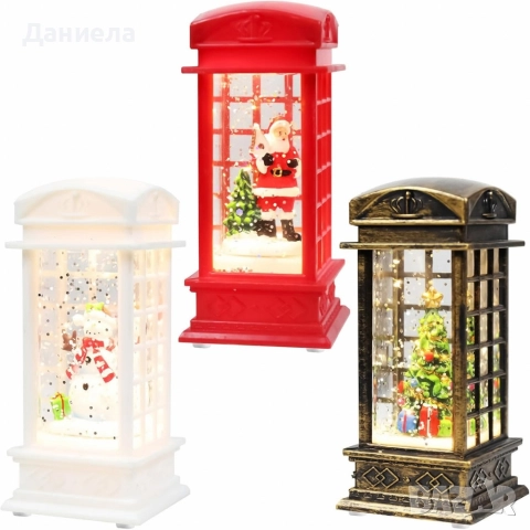 Коледна снежна лампа с LED светлина – празнична магия за уютен дом и топъл коледен дух, снимка 7 - Декорация за дома - 52815667