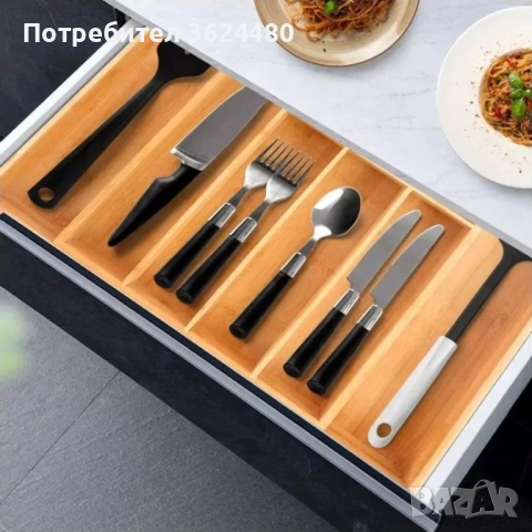 Бамбуков Кухненски Разпределител за Прибори 4729, снимка 7 - Други - 52541225