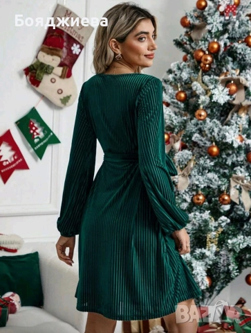 Зелена рокля, XXL, снимка 2 - Рокли - 52810168