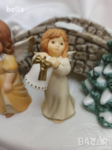 Колекционерски порцелан Goebel-Коледен мост с три порцеланови ангелчета Goebel., снимка 4 - Антикварни и старинни предмети - 52048341