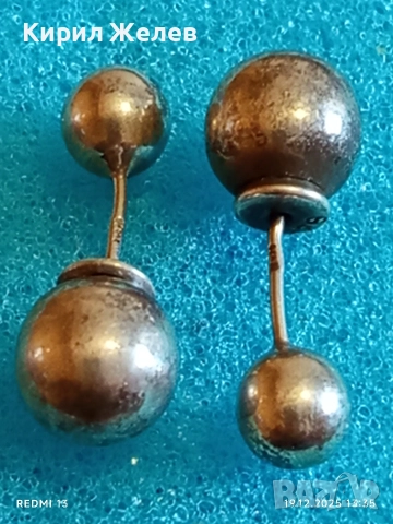 Стари сребърни пиърсинг обеци фешън АРТ БИЖУ 47207, снимка 4 - Обеци - 52847224