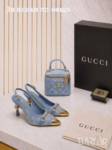 Gucci Дамски Светло Сини Обувки На Ток Гучи Код E149