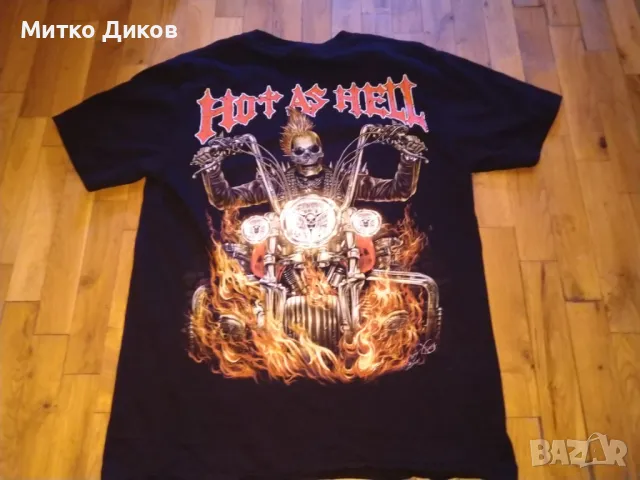 Hot As Hell Rock Hand маркова рокаджийска тениска размер С-М, снимка 6 - Тениски - 49442206
