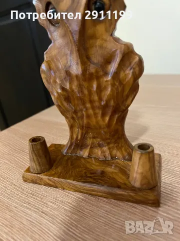 Дървена сатуетка на бухал, снимка 7 - Статуетки - 50341516