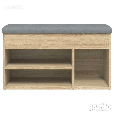 vidaXL Пейка за обувки, сонома дъб, 82x32x45,5 см, инженерно дърво, снимка 6 - Маси - 56148144