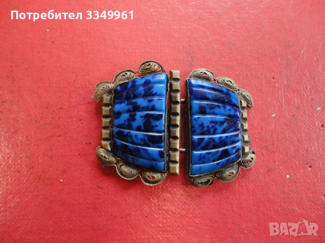 Позланени пафти тока  с камъни 19 век, снимка 7 - Антикварни и старинни предмети - 51342409