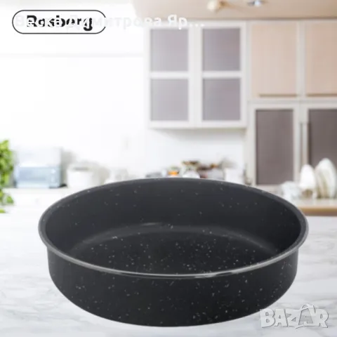Тава Rosberg R51222MR32, 32*7см. Черна/въгл. стомана с мрам. покр., снимка 4 - Съдове за готвене - 47597071