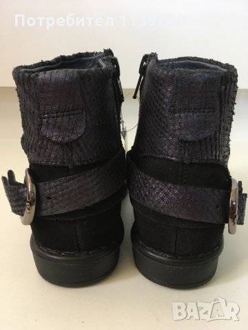 2 чифта нови детски френски ботуши боти пролет есен 30 номер оригинал набук естествена кожа с кутии, снимка 11 - Детски боти и ботуши - 34475142