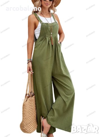 Дамски едноцветен ежедневен гащеризон, 10цвята, снимка 5 - Гащеризони - 40027991