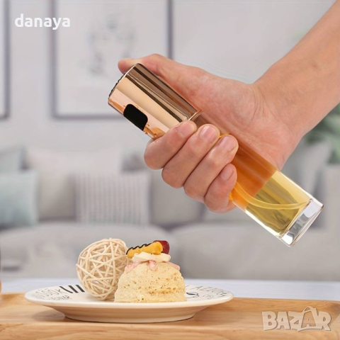 4592 Стъклена спрей бутилка за олио или оцет дозатор, снимка 2 - Прибори за хранене, готвене и сервиране - 44775062