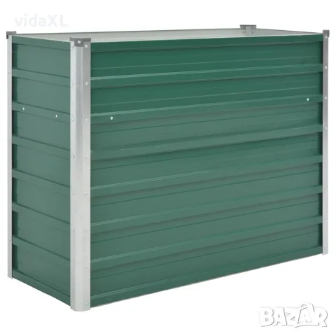 vidaXL Градинска висока леха поцинкована стомана 100x40x77 см зелена