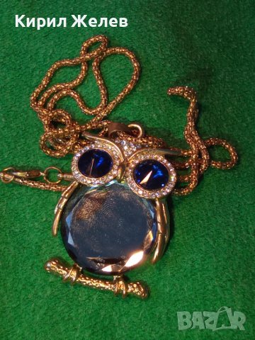 ПОЗЛАТЕНО КОЛИЕ МЕДАЛЬОН КРИСТАЛЕН БУХАЛ ВИНТИДЖ АРТ БИЖУ 24838, снимка 2 - Колиета, медальони, синджири - 36064036