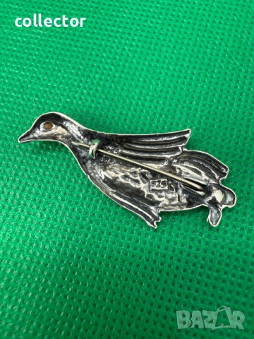 Сребърна брошка на птица - Тетреб / Глухар. №7452, снимка 4 - Други ценни предмети - 51975705