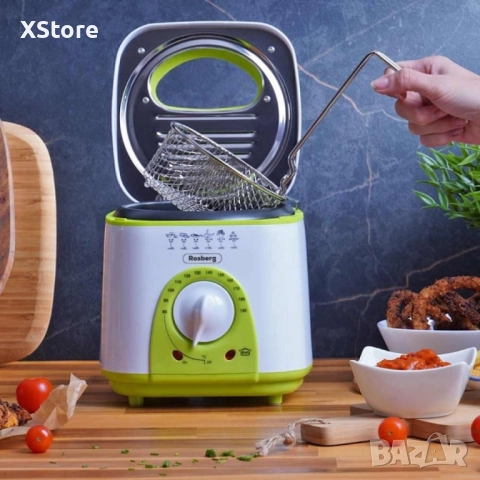 Фритюрник мини Rosberg, 1 литър, 950W, 80-190 C, 24 МЕСЕЦА ГАРАНЦИЯ, снимка 5 - Фритюрници - 52436674