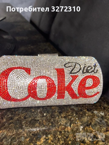 Чанта клъч Diet Coke с камъчета, снимка 2 - Чанти - 53418326