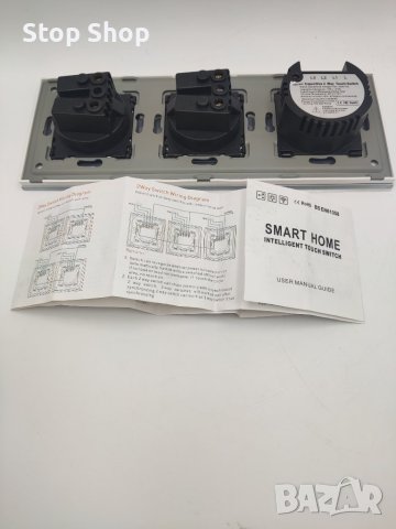 BSEED Сензорен превключвател за осветление с електрически гнезда на ЕС Бели стенни светодиодни превк, снимка 2 - Ключове, контакти, щепсели - 41953245