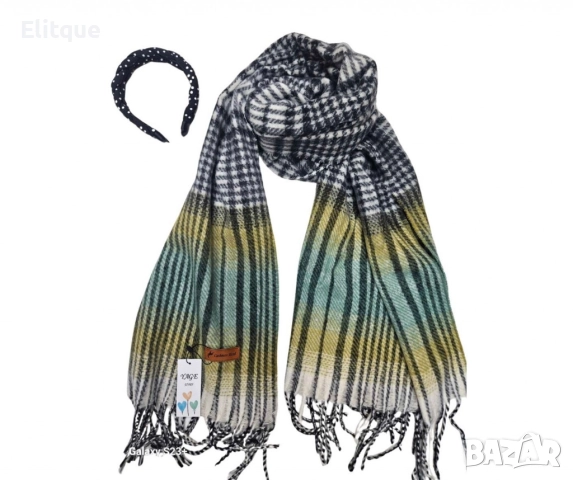 Дамски всекидневен шал с ресни, в абстрактни различни десени, снимка 13 - Шалове - 52843102