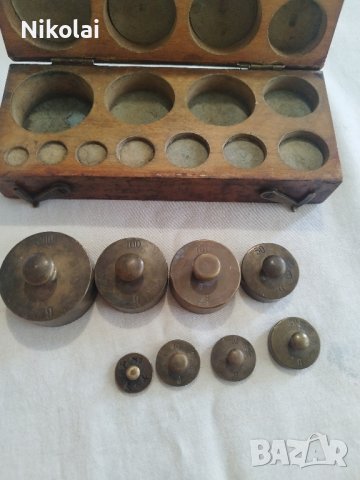 комплект бронзови тежести теглилки грамове грам за везна кантар, снимка 4 - Антикварни и старинни предмети - 44259188