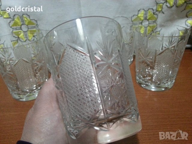 Кристални чаши за вода , снимка 4 - Антикварни и старинни предмети - 44231246