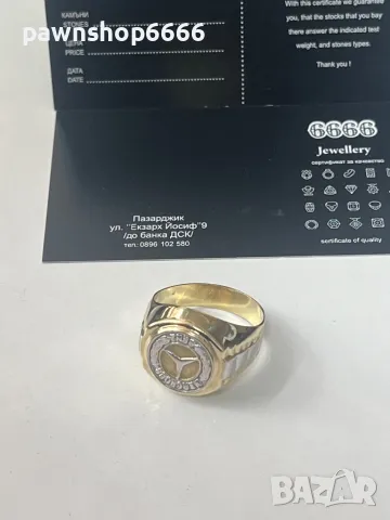 Златен мъжки пръстен 14 карата, снимка 8 - Пръстени - 47327326