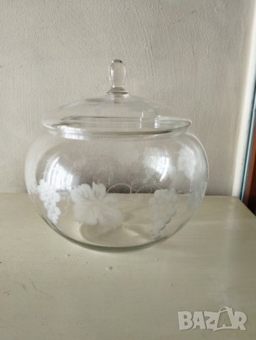 стъклен съд за пунш,боле арт деко
