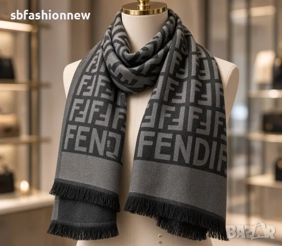 Fendi шал ✨ кашмир и коприна, снимка 7 - Шалове - 56336729