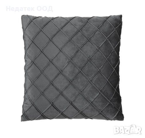 Декоративна възглавница с релефни ромбове, 45x45см, Сива