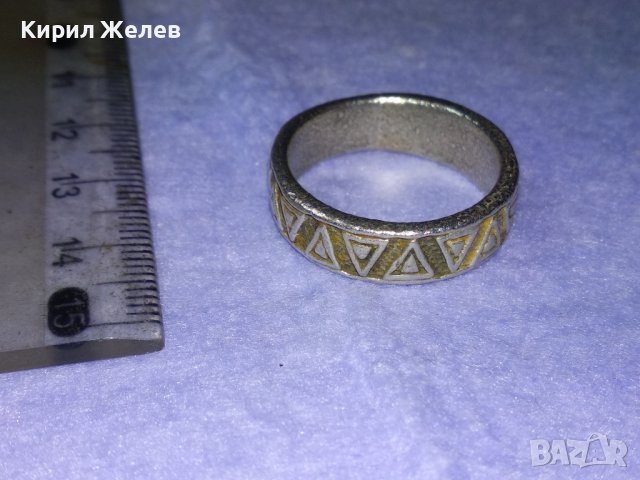 СТАРИНЕН РЕТРО ОРНАМЕНТИРАН СРЕБЪРЕН ПРЪСТЕН ХАЛКА ОКСИДИРАНО СРЕБРО925 АНГЛИЯ РЪЧНА ИЗРАБОТКА 39913, снимка 12 - Антикварни и старинни предмети - 42613980