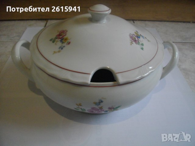 Ретро БГ от Соца-Порцеланов Супник-Голям-ф210мм-Отличен-Китка-Нови Пазар, снимка 5 - Сервизи - 39329953