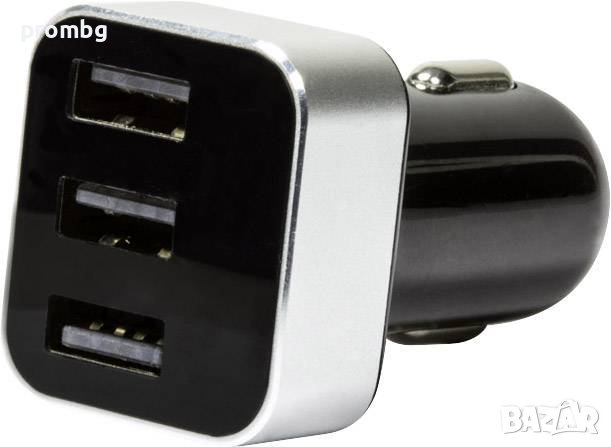 3хUSB зарядно за автомобил, дисплей, 15.5 W, LogiLink Германия, снимка 2 - Аксесоари и консумативи - 41689792