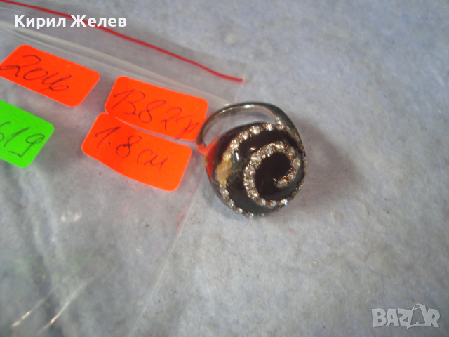 КРАСИВ ЕМАЙЛИРАН СКЪПОЦЕНЕН АРТ НУВО ПРЪСТЕН с ЦИРКОНИ НИКЕЛИРАН 26619, снимка 11 - Пръстени - 36393675