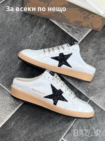Golden Goose Дамски Бели Маратонки С Черна Звезда Естествена кожа👟Дамски Спортни Обувки Код E637, снимка 4 - Маратонки - 51002188