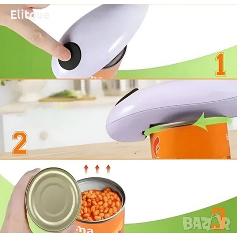 Автоматична електрическа отварачка за консерви + отварачка за бутилки 2-в-1, снимка 6 - Друга електроника - 52920106