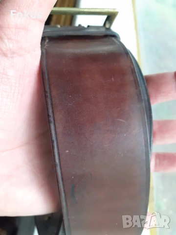 Царски офицерски кожен колан с бронзова тока, снимка 3 - Антикварни и старинни предмети - 53377510