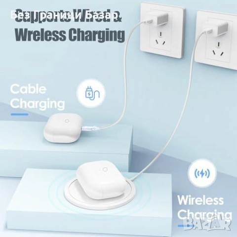 Нов USB-C заряден кейс за AirPods Pro 1/2 + QI безжично зареждане слушалки, снимка 2 - Други - 53691627