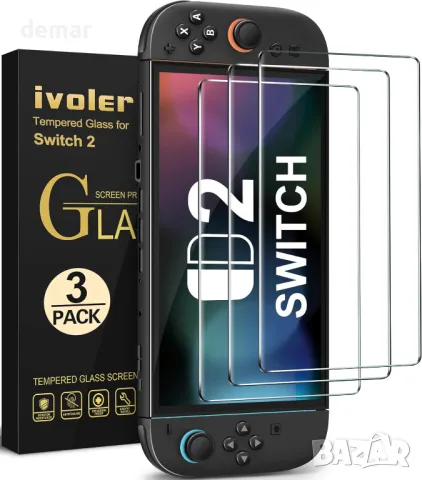ivoler, пакет от 3 протектора за екран, съвместими с Nintendo Switch 2, модел 2025, снимка 1