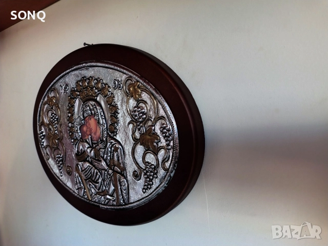 Страхотна Посребрена Икона На Божията Майка Със Младенеца, снимка 6 - Икони - 52251082