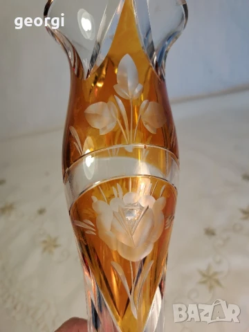 двуцветна кристална ваза Bohemia , снимка 4 - Вази - 50866019