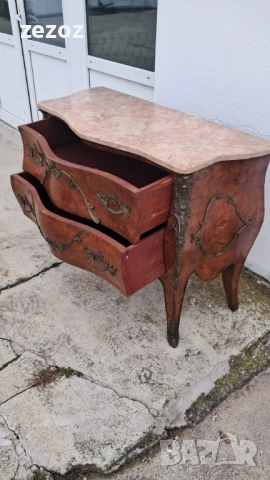 Скрин антикварен"Бомбе", снимка 8 - Скринове - 52533936