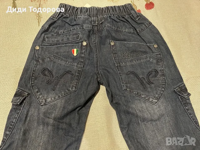 Нови тъмносиви детски карго дънки B-L Fashion (р-р 134/140 / 10 г.), снимка 2 - Детски панталони и дънки - 56135850