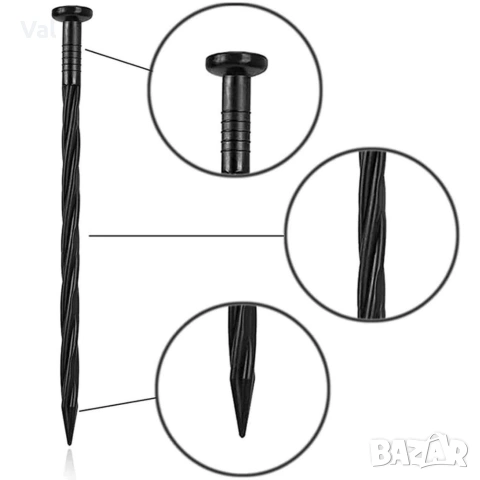 Комплект гъвкав градински бордюр 20м с 60 фиксиращи щифта, Височина 4см, Черен , снимка 5 - Други - 53796587