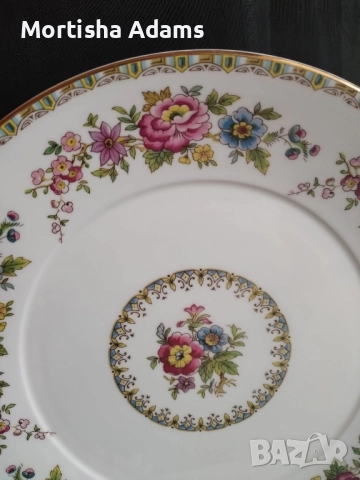 Винтидж английско плато- костен порцелан , снимка 2 - Чинии - 52492640