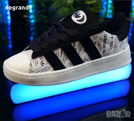 НАМАЛЕНИ Дамски кецове Adidas Campus цвят бяло и черно, снимка 3 - Кецове - 51268470