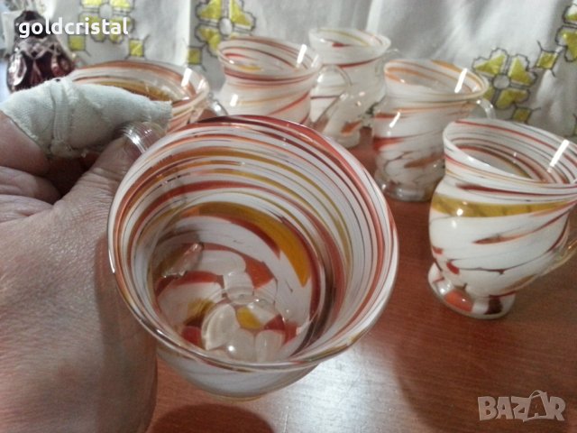Стъклени чаши халби ръчна изработка , снимка 5 - Антикварни и старинни предмети - 42475284